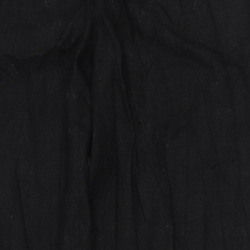 H&M Womens Black  Polyester Carrot Trousers Size 24 L32 in Regular Zip