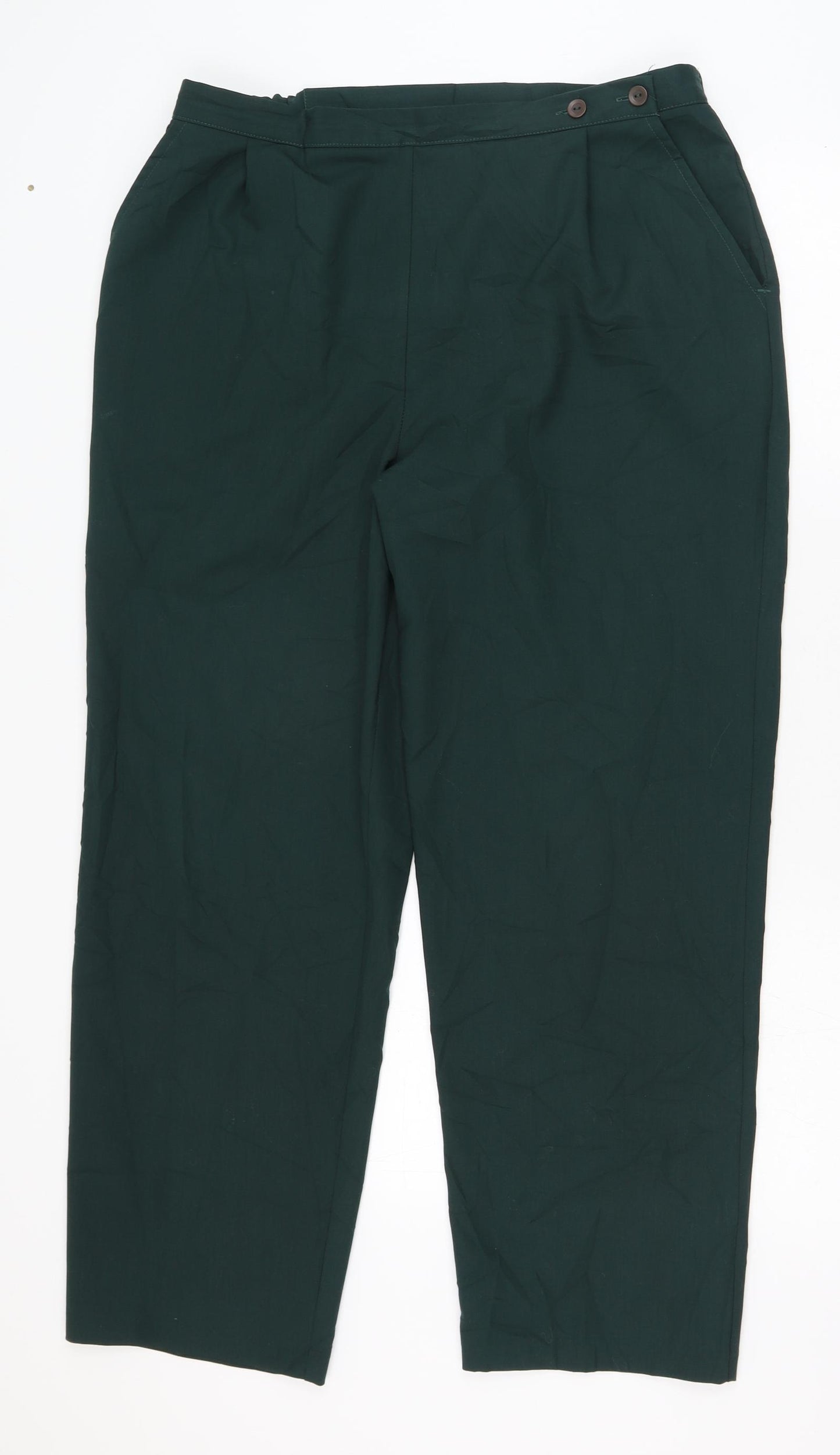 Country Collection Womens Green  Polyester Trousers  Size 18 L28 in Regular Button