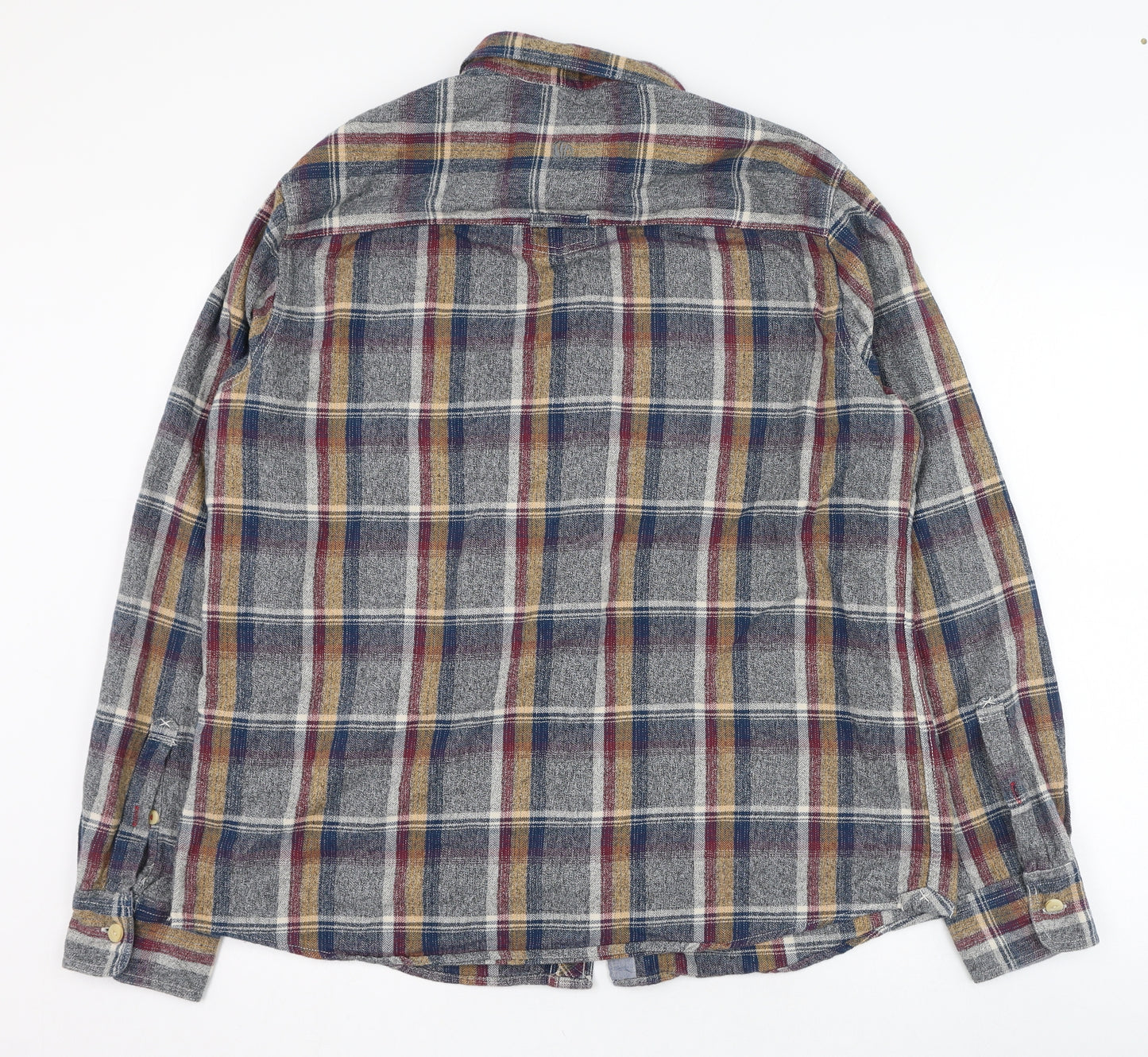 Fat Face Mens Blue Check Cotton  Button-Up Size L Collared Button