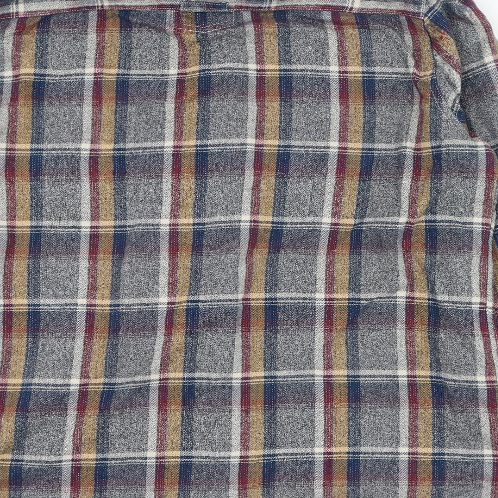 Fat Face Mens Blue Check Cotton  Button-Up Size L Collared Button