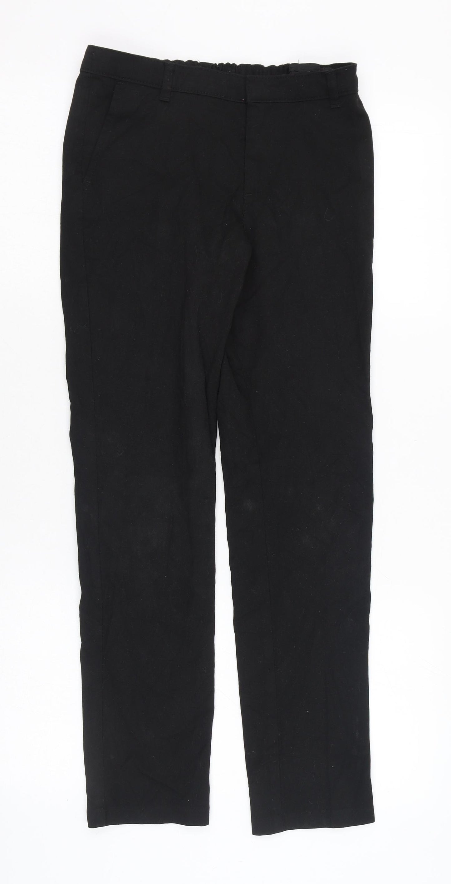 George Boys Black  Polyester  Trousers Size 11-12 Years  Regular Zip