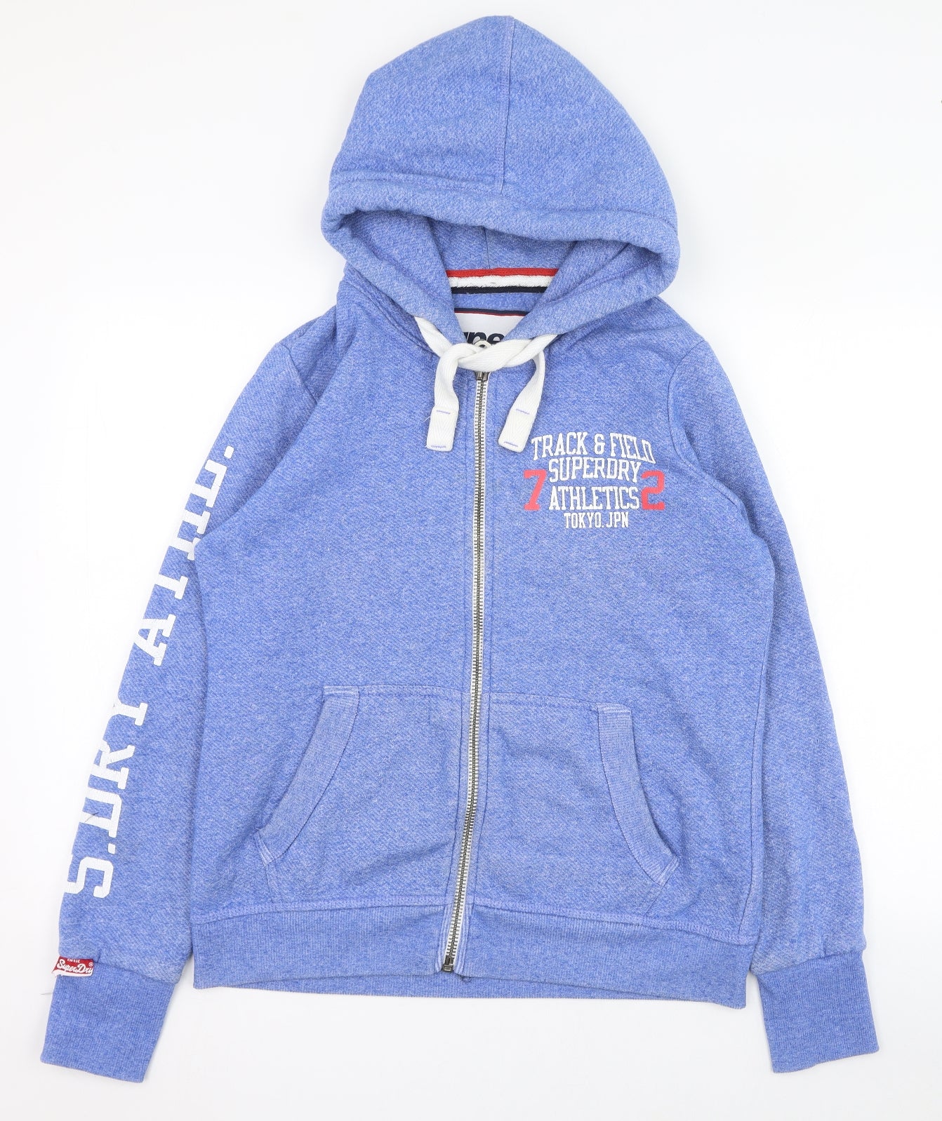 Superdry Mens Blue  Cotton Full Zip Hoodie Size XL