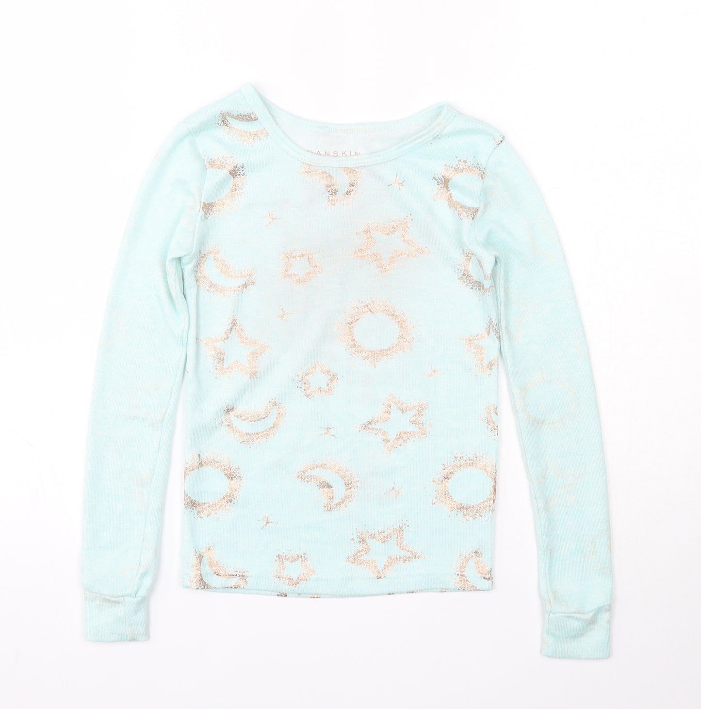 Danskin Girls Blue Round Neck Geometric Polyester Pullover Jumper Size 6 Years