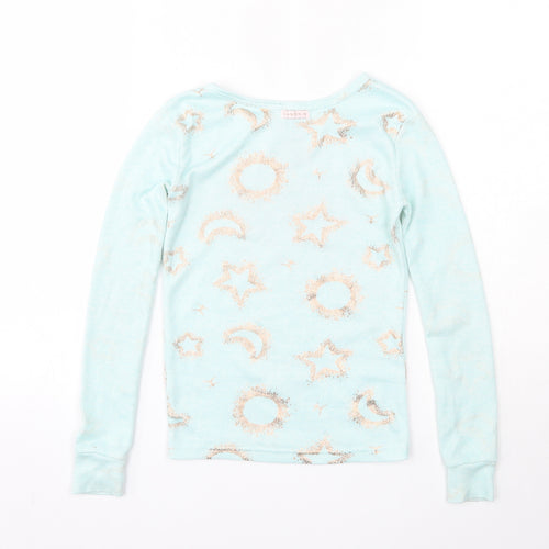 Danskin Girls Blue Round Neck Geometric Polyester Pullover Jumper Size 6 Years