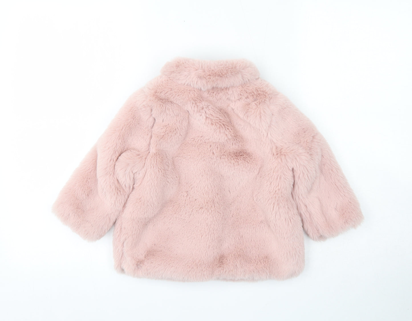 F&F Girls Pink   Jacket  Size 18-24 Months   Snap - Faux Fur