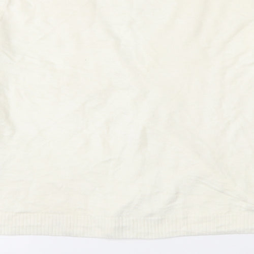 Charlotte Gold  Womens Ivory V-Neck  Acrylic Cardigan Jumper Size 10