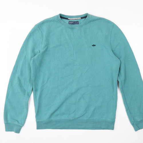 Easy Mens Green  Cotton Pullover Sweatshirt Size S