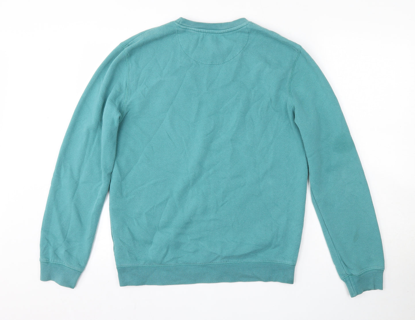 Easy Mens Green  Cotton Pullover Sweatshirt Size S
