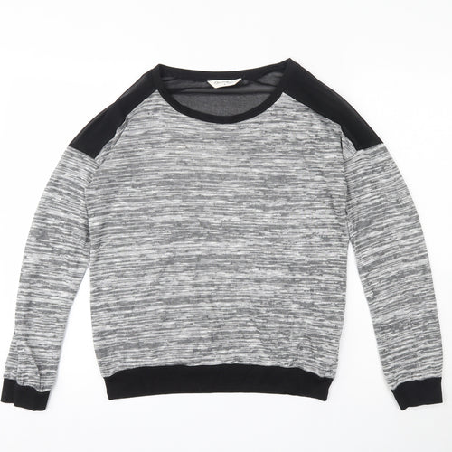 Miss Selfridge Womens Grey Round Neck  Viscose Pullover Jumper Size 8