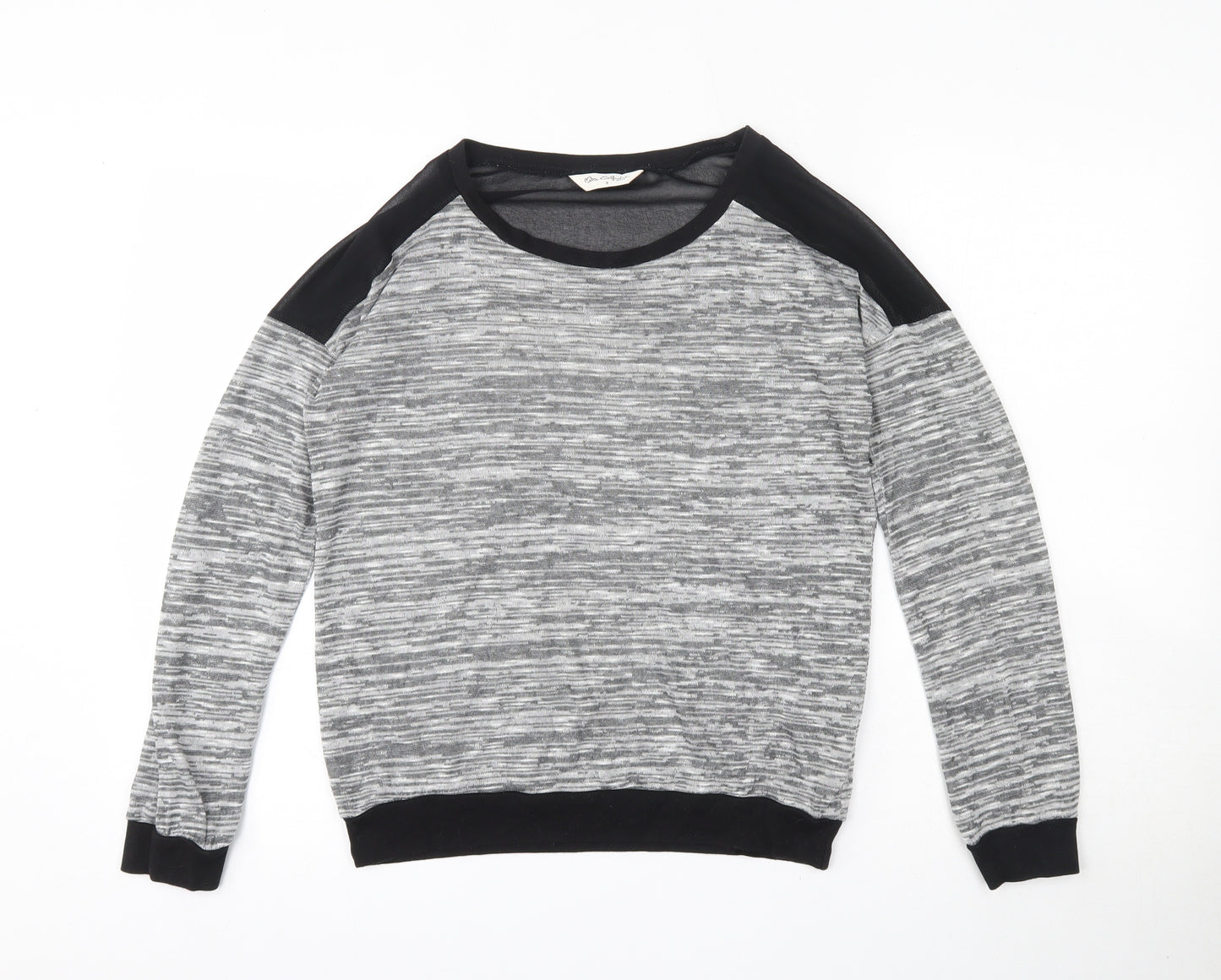 Miss Selfridge Womens Grey Round Neck  Viscose Pullover Jumper Size 8