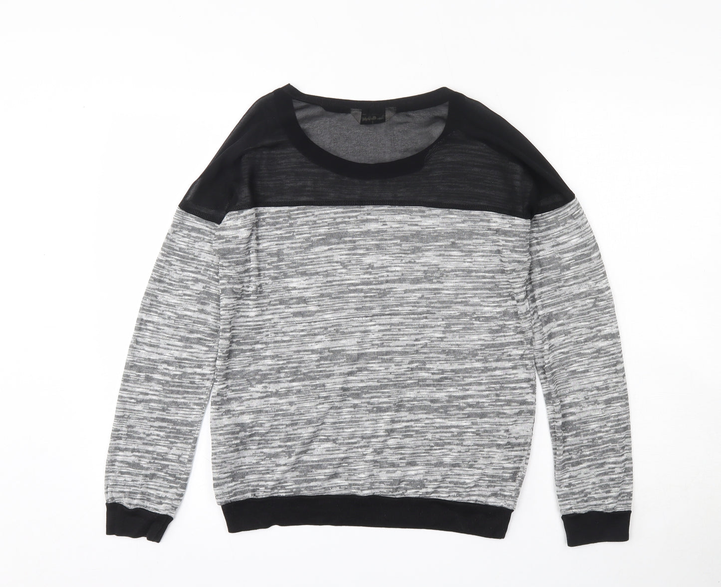 Miss Selfridge Womens Grey Round Neck  Viscose Pullover Jumper Size 8