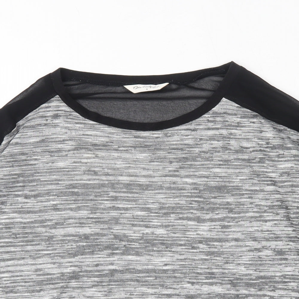 Miss Selfridge Womens Grey Round Neck  Viscose Pullover Jumper Size 8
