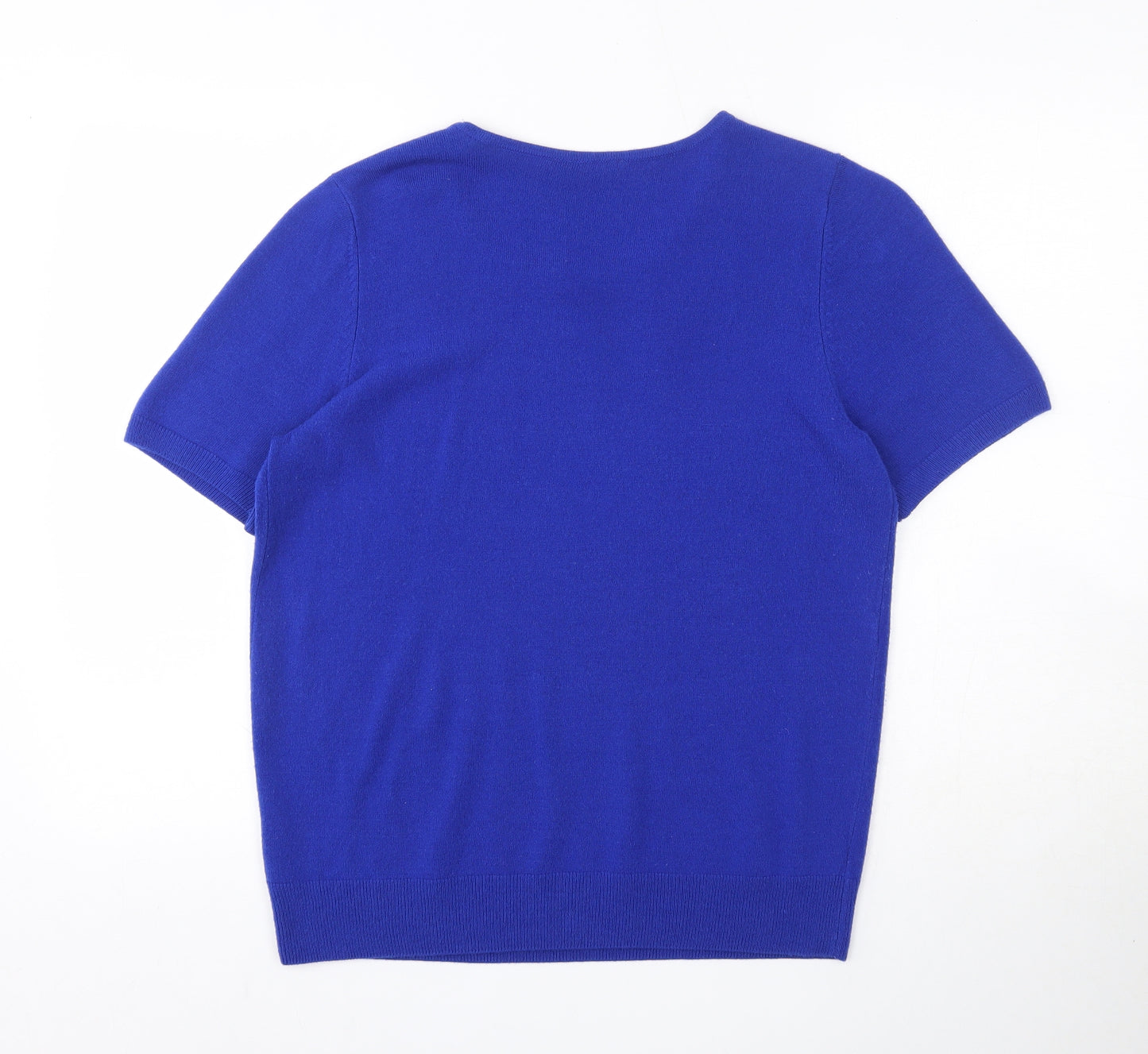 BHS Womens Blue Round Neck  Acrylic Pullover Jumper Size 16