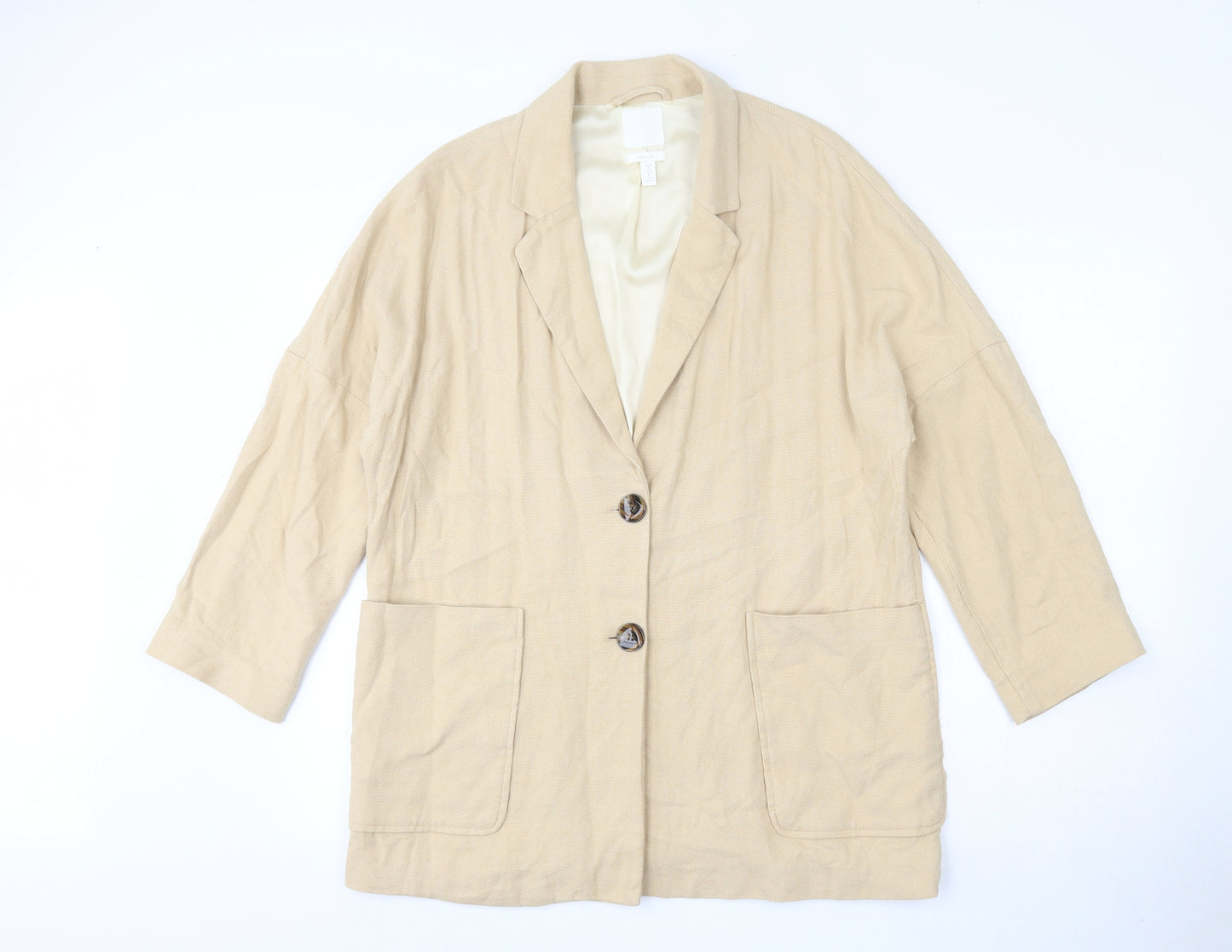 H&M Womens Beige   Jacket  Size M  Button