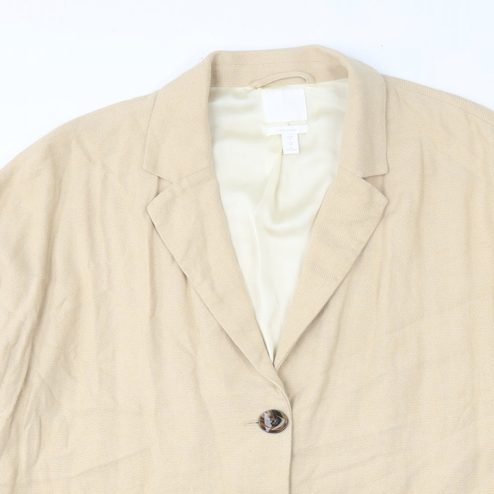 H&M Womens Beige   Jacket  Size M  Button