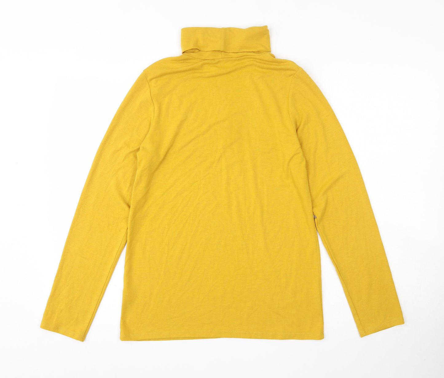 George Womens Yellow  Polyester Basic T-Shirt Size 10 Roll Neck