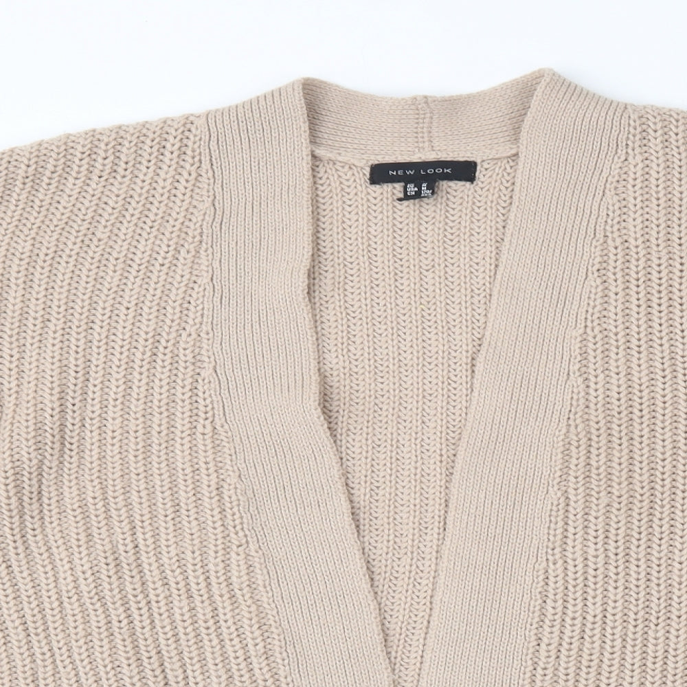 New Look Womens Brown V-Neck  Acrylic Cardigan Jumper Size M