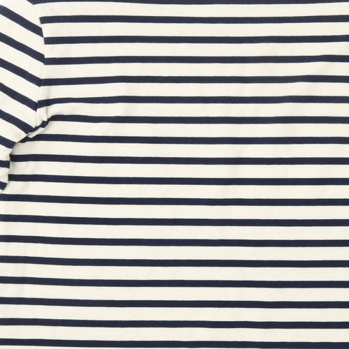 Jasper Conran Womens Beige Striped 100% Cotton Pullover Sweatshirt Size XL  Button