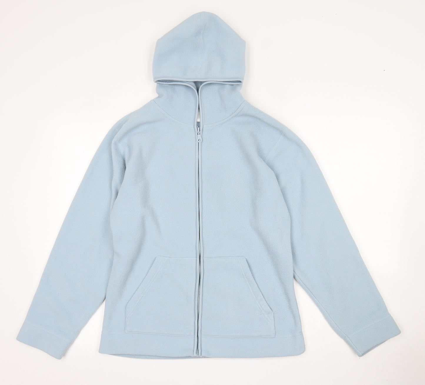 For Women Womens Blue  100% Polyester Full Zip Hoodie Size 10  Zip