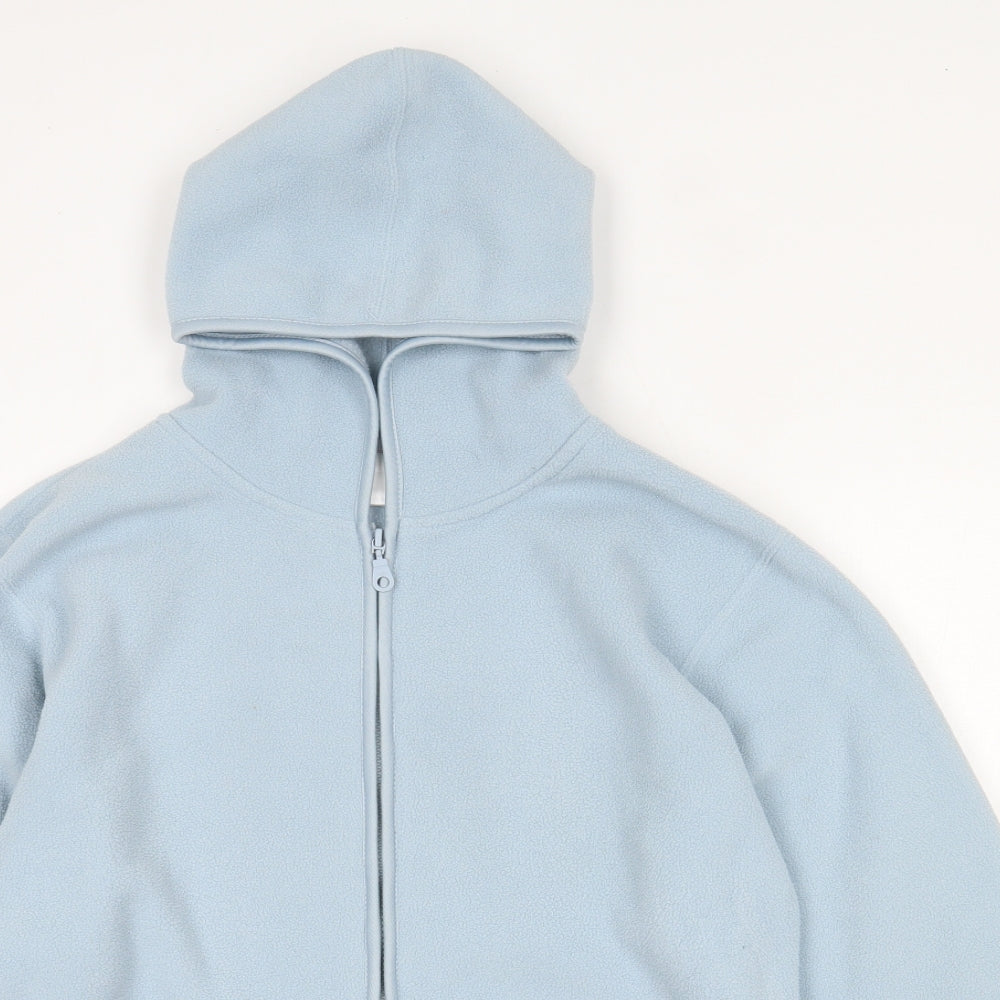 For Women Womens Blue  100% Polyester Full Zip Hoodie Size 10  Zip