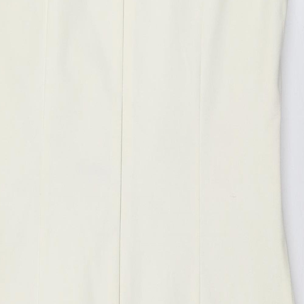 Le Chateau Womens Ivory  Rayon Pencil Dress  Size 14  Round Neck Zip - Occasion wear