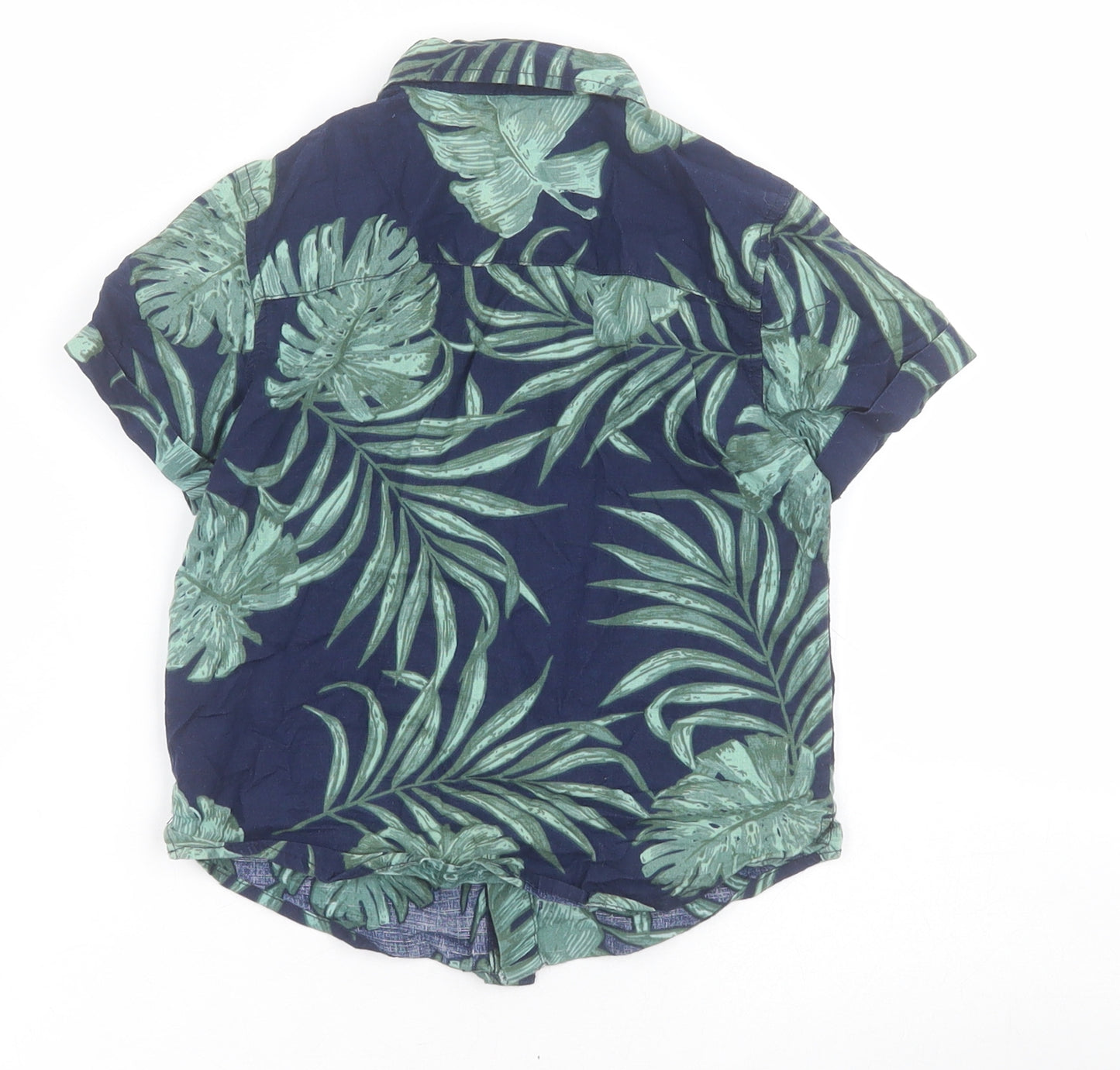 Primark Boys Blue  Cotton Basic Button-Up Size 2-3 Years Collared Button - Leaf