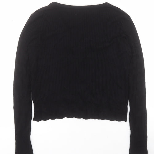 George Womens Black V-Neck  Viscose Cardigan Jumper Size S