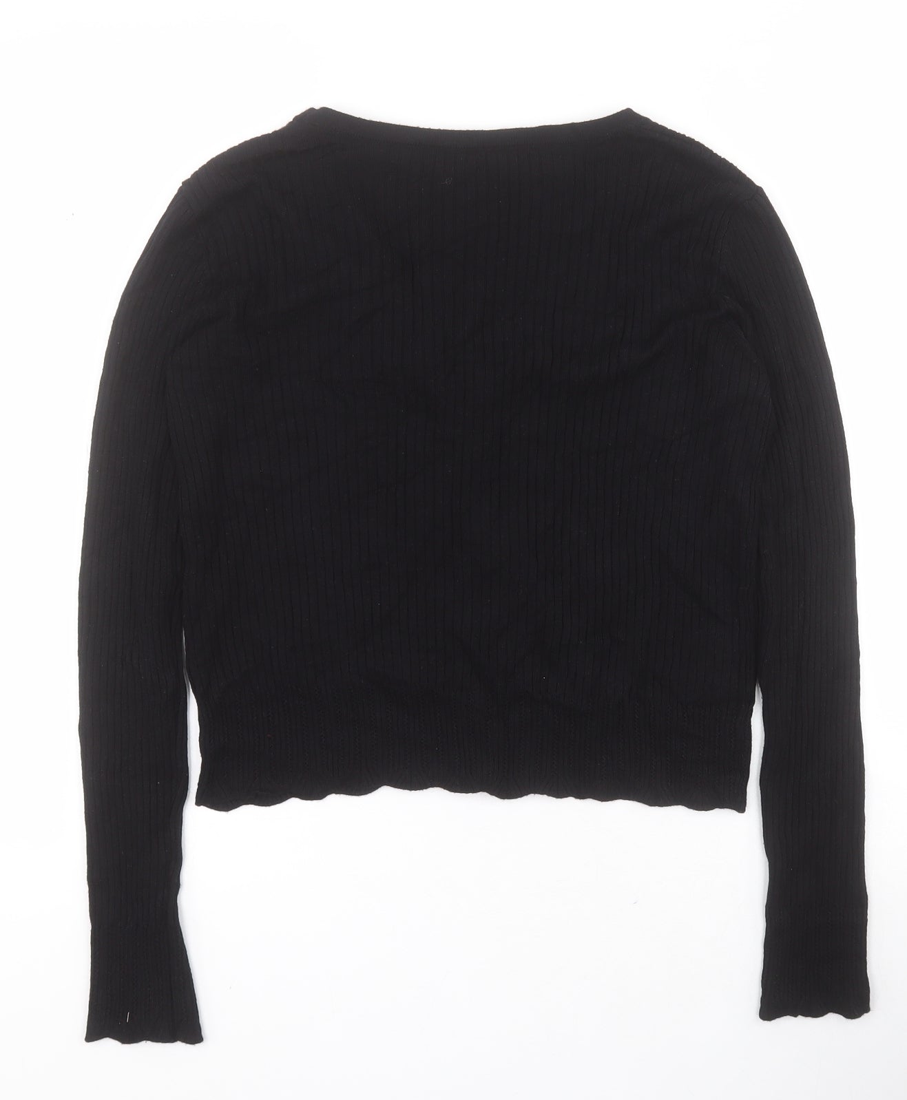 George Womens Black V-Neck  Viscose Cardigan Jumper Size S