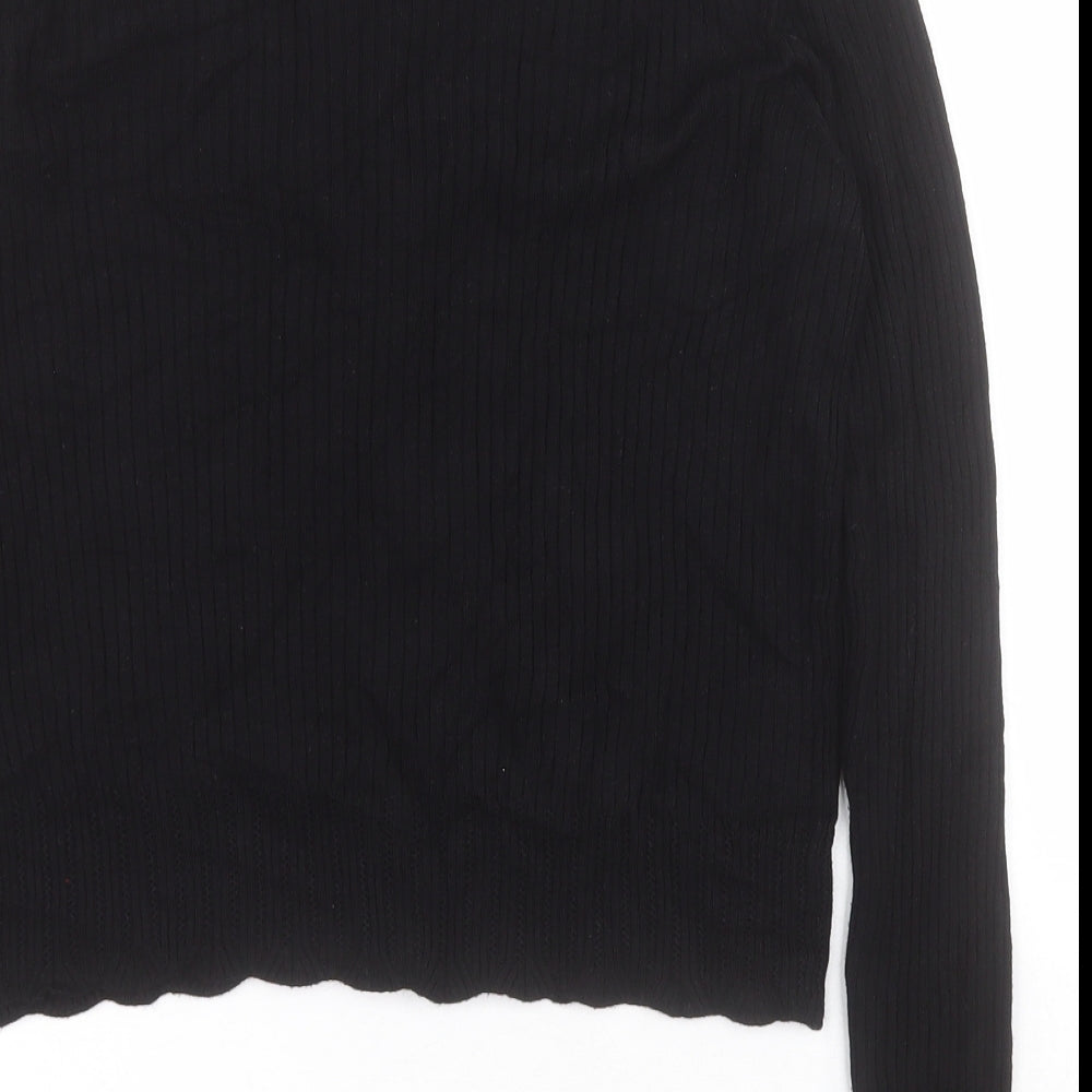 George Womens Black V-Neck  Viscose Cardigan Jumper Size S