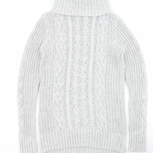 Gap Womens Grey Roll Neck  Cotton Pullover Jumper Size S