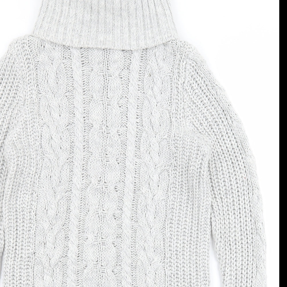 Gap Womens Grey Roll Neck  Cotton Pullover Jumper Size S