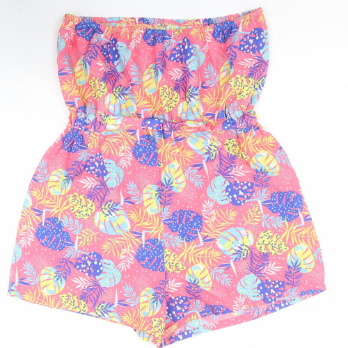 BeYou Womens Multicoloured Floral Polyester Leotard One-Piece Size 16 L5 in Pullover - 16 /  18