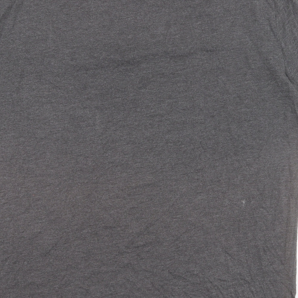 George Mens Grey  Cotton  T-Shirt Size XL Round Neck  - Skull