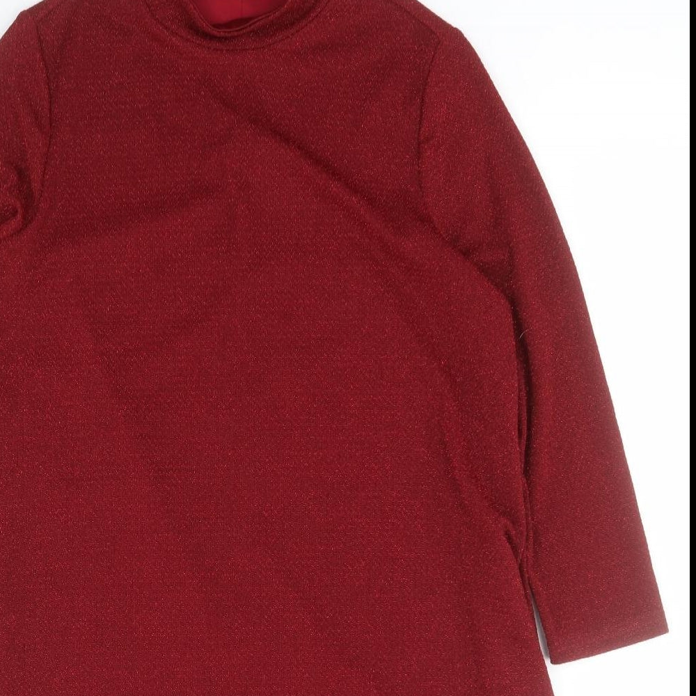 Papaya Womens Red  Polyester A-Line  Size 12  High Neck Pullover