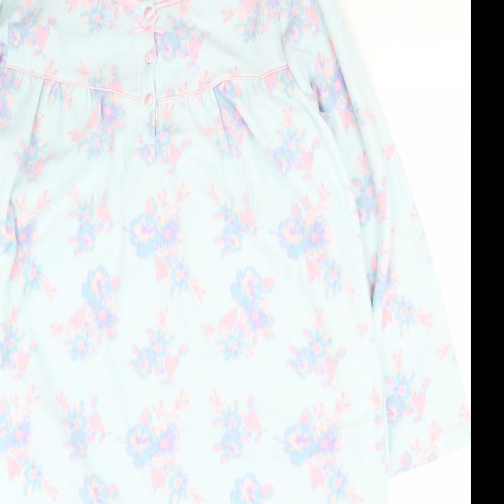 Lady Selena Womens Blue Floral Polyester Top Nightshirt Size 14   - 14 / 16