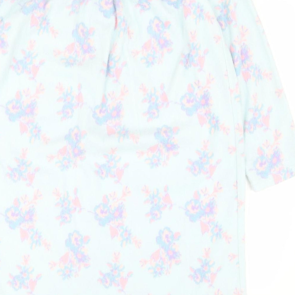Lady Selena Womens Blue Floral Polyester Top Nightshirt Size 14   - 14 / 16