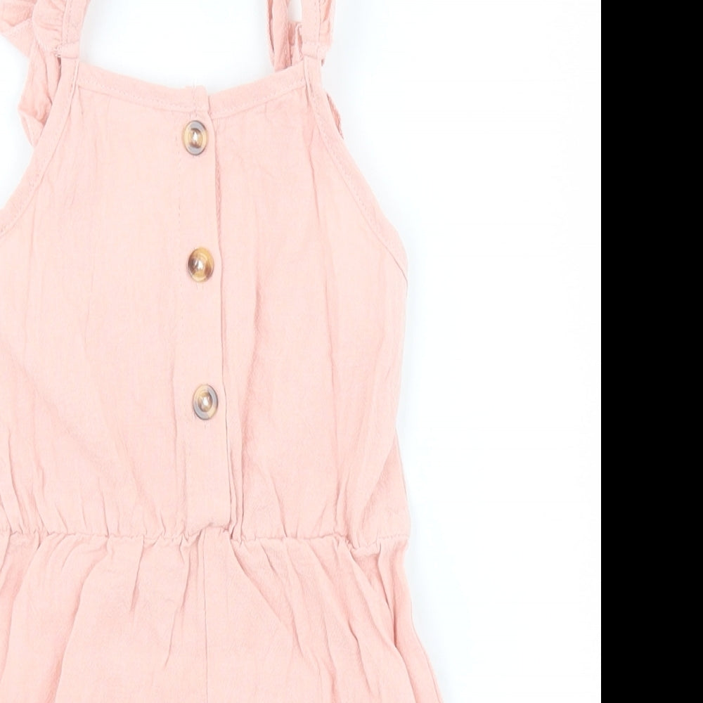SheIn Girls Pink  Cotton Playsuit One-Piece Size 2 Years  Button