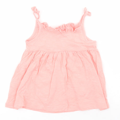 F&F Baby Pink  Cotton Skater Dress  Size 18-24 Months  Square Neck Pullover