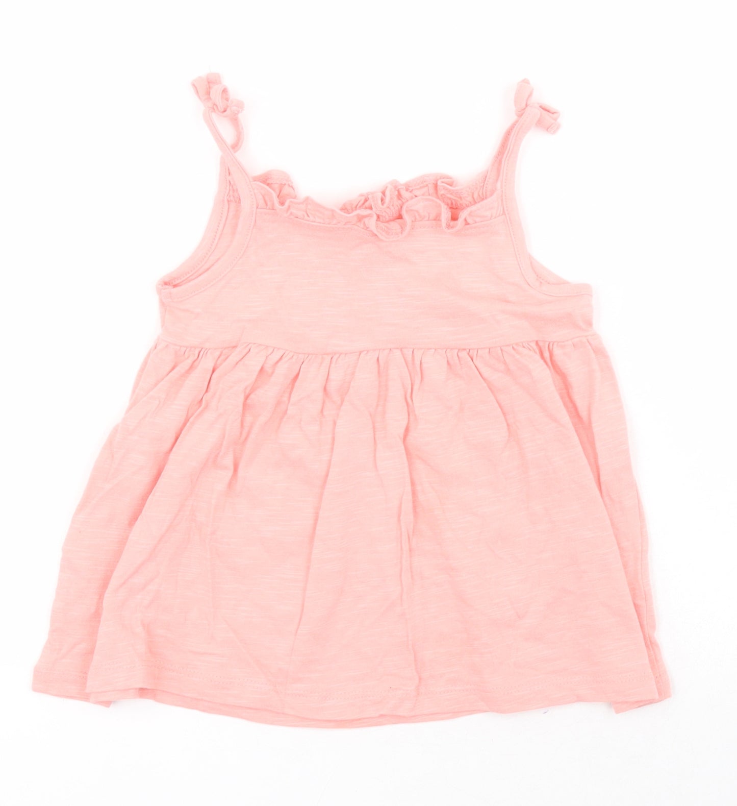F&F Baby Pink  Cotton Skater Dress  Size 18-24 Months  Square Neck Pullover