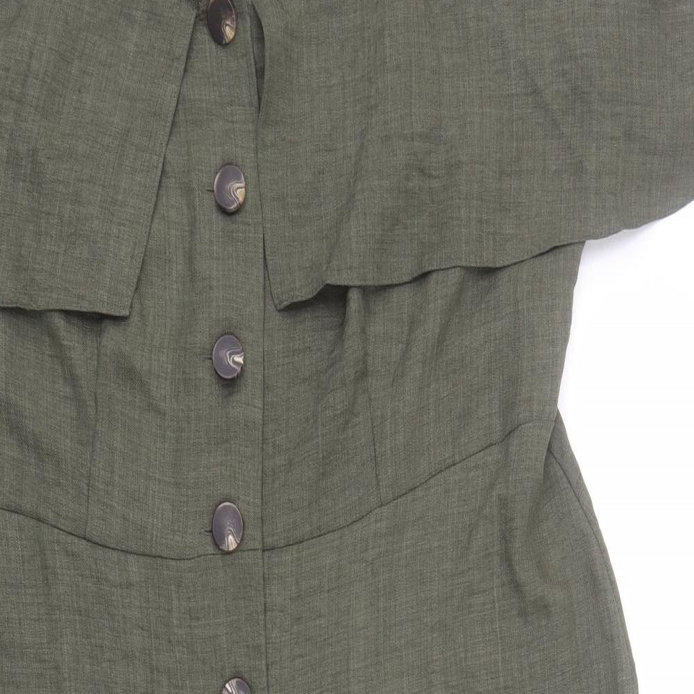 George Womens Green  Polyester A-Line  Size 18  Square Neck Button