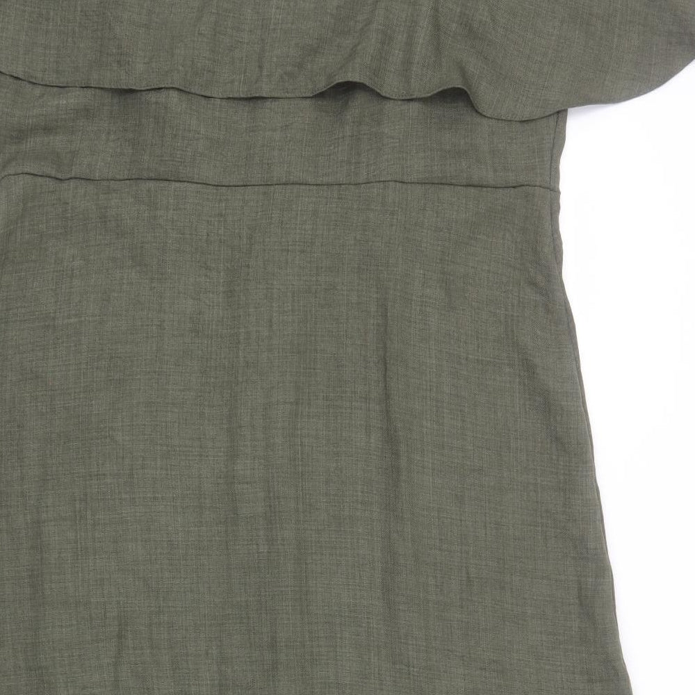 George Womens Green  Polyester A-Line  Size 18  Square Neck Button