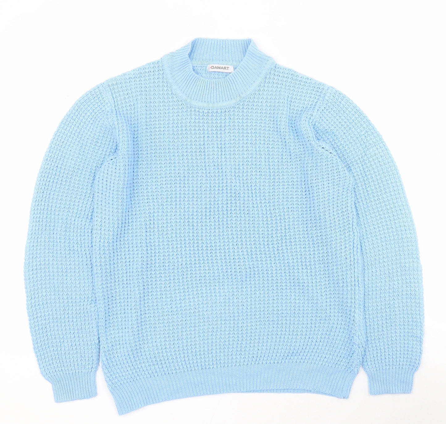 Damart Womens Blue High Neck  Acrylic Pullover Jumper Size M