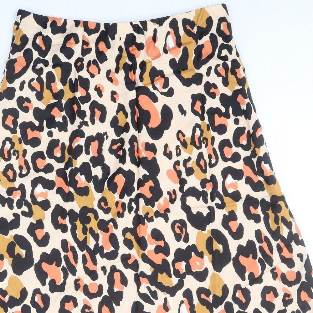 Gallery Womens Orange Animal Print Viscose Flare Set Size 14