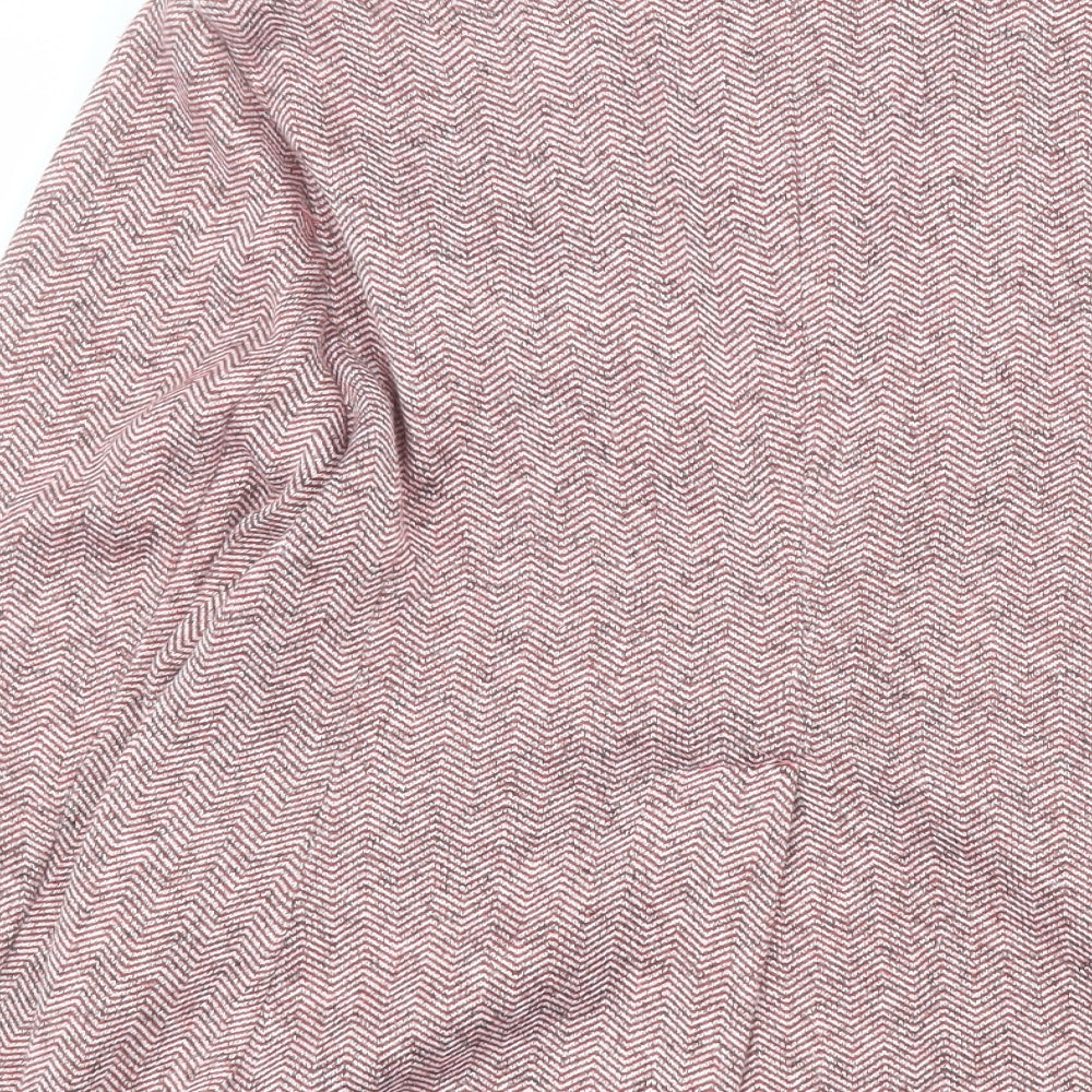 Lands End Womens Red Striped  Jacket Blazer Size S  Button