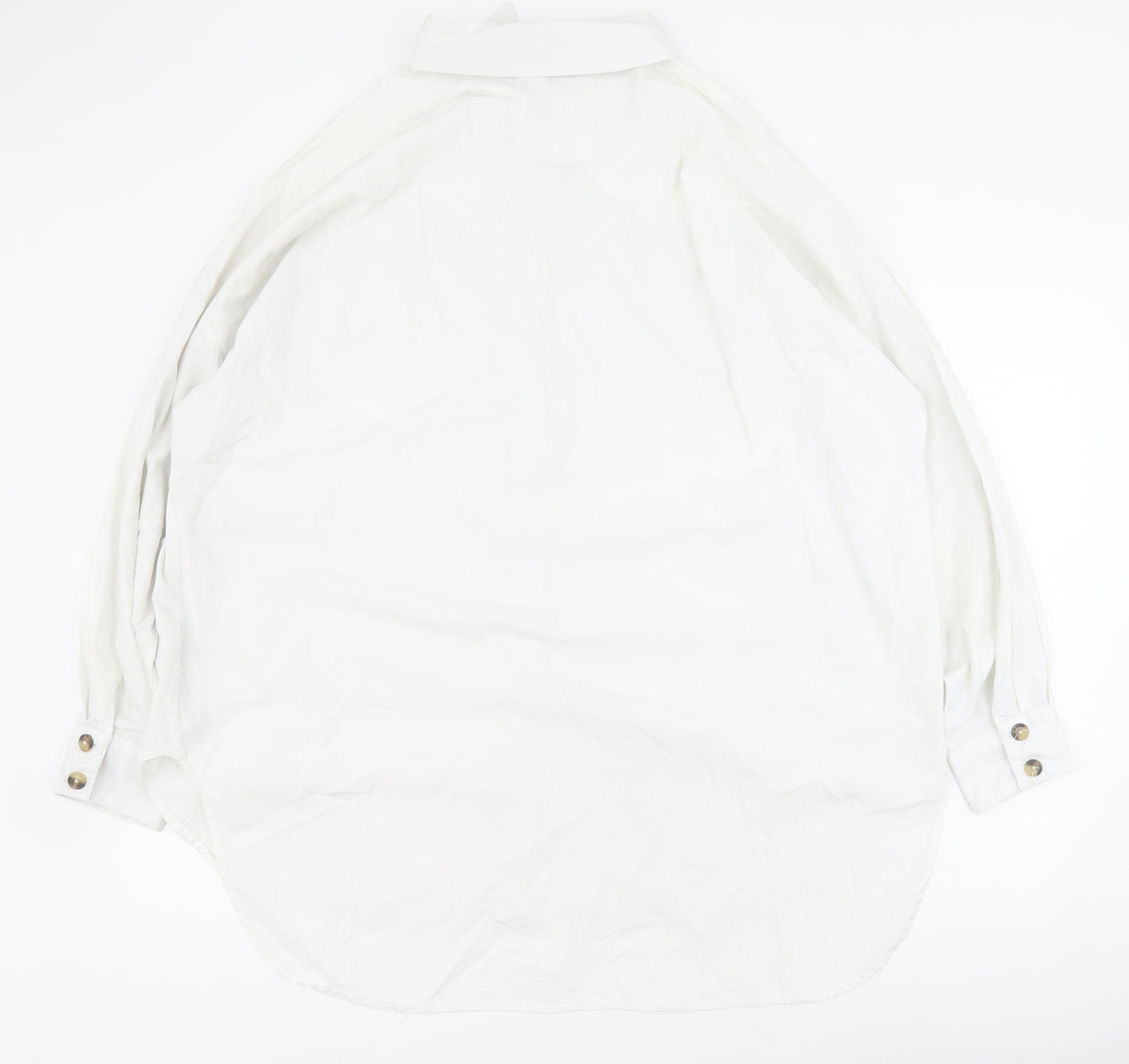 Simply Be Womens White  100% Cotton Basic Button-Up One Size Collared