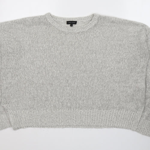 New Look Womens Grey Round Neck  Acrylic Pullover Jumper Size L