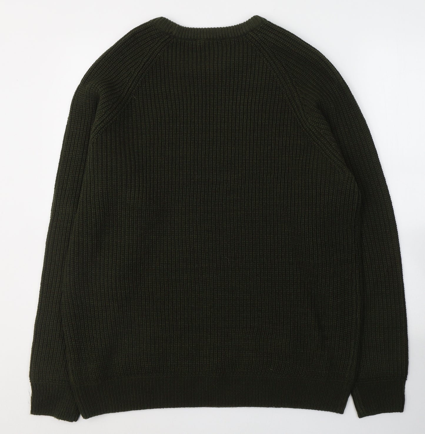 George Mens Green Round Neck  Acrylic Pullover Jumper Size XL