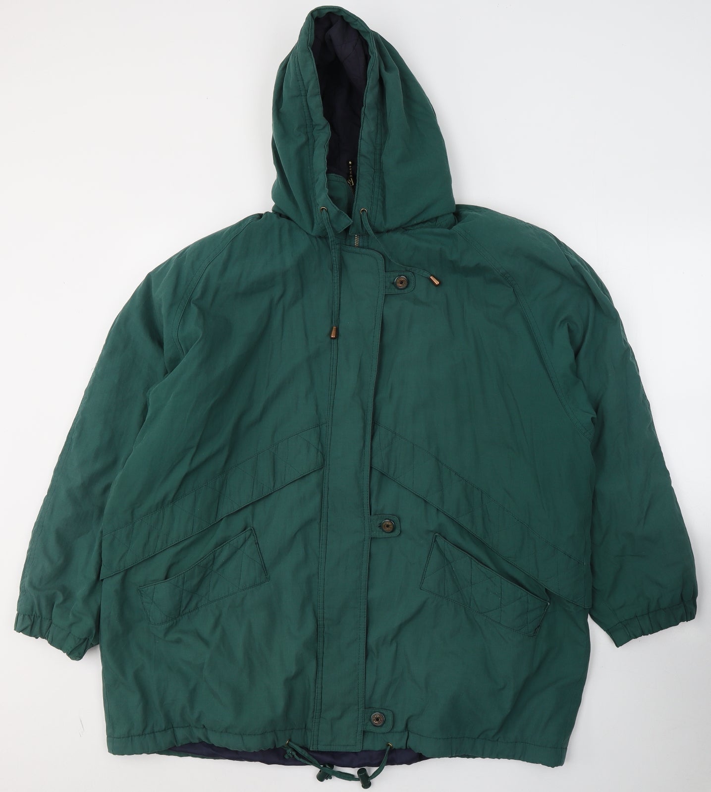 BHS Womens Green   Trench Coat Coat Size 16  Zip