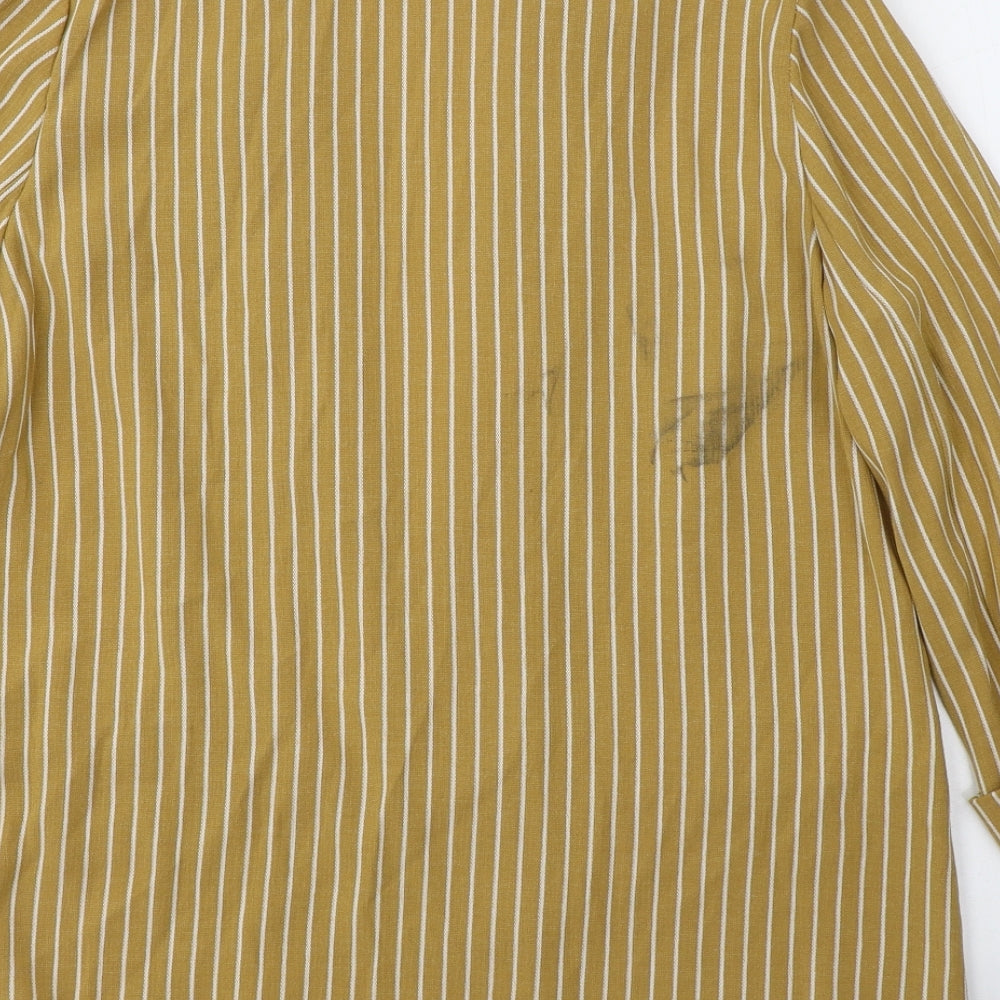 Papaya Womens Yellow Striped  Jacket Blazer Size 14