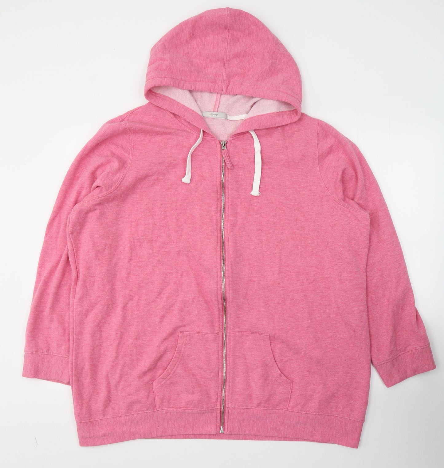 George Womens Pink  Viscose Full Zip Hoodie Size 24  Zip